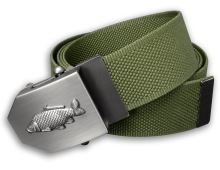 Textilný Opasok S Kovovou Prackou Kapor - Khaki - Darčekové balenie (2)