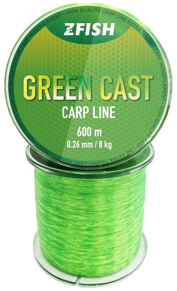 Zfish vlasec green cast carp line - 0,26 mm 600 m