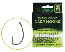 Zfish Teflonové Háčiky Curved Shank Barbless 10 ks-Veľkosť 4