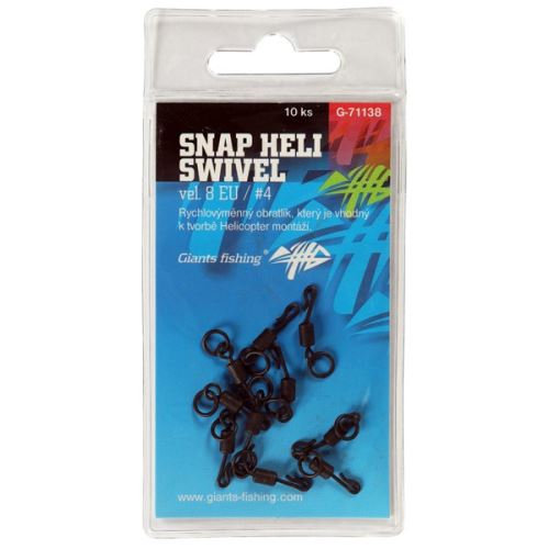 Giants Fishing Obratlík Swivel Snap Heli UK.4 veľ.8 EU 10 ks