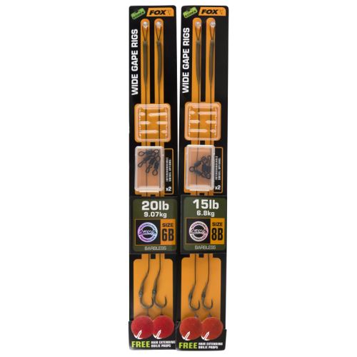 Fox Hotový Nadväzec Armapoint Wide Gape Rigs Brown Barbless 2 ks