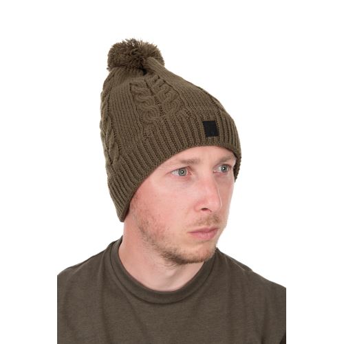 Fox Čiapka Khaki Knitted Bobble