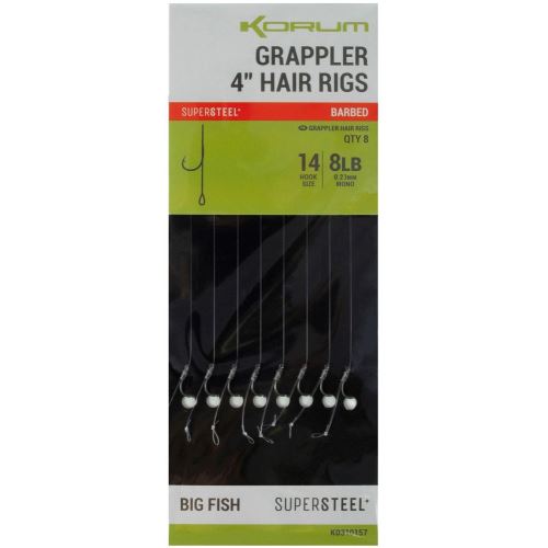 Korum Náväzec Grappler 4” Hair Rigs Barbed 10 cm