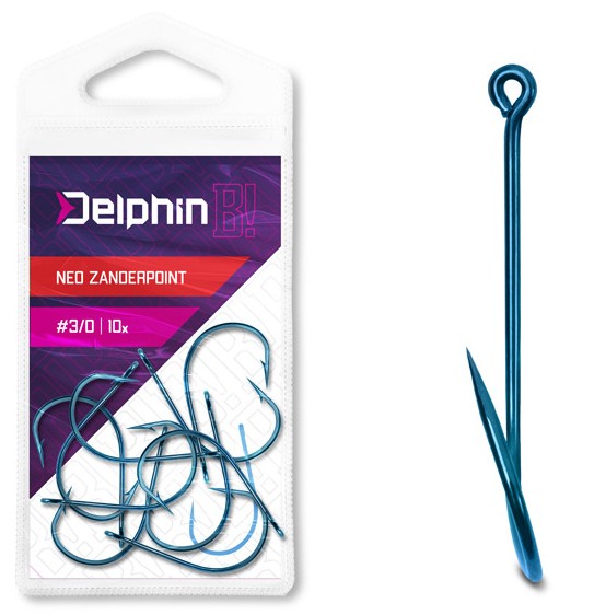 Delphin háčiky b! neo zanderpoint blu 10 ks - 3/0