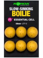 Korda Plastic Wafter Slow-Sinking Boilie Essential Cell - 18 mm 6 ks