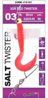 Spro Návazec Na Tresky Salt Twister Red 90 cm - Háček 1 Hmotnost 3 g
