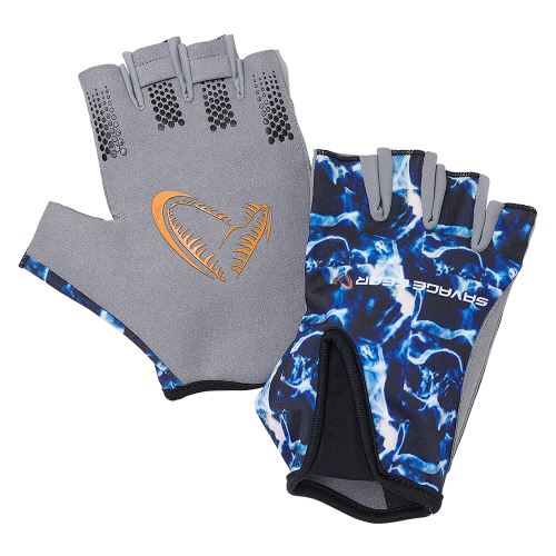 Savage Gear Rukavice Marine Half Glove Sea Blue