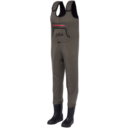 Dam Brodiace Nohavice Break Point Neoprene Wader Bootfoot Cleated Grey