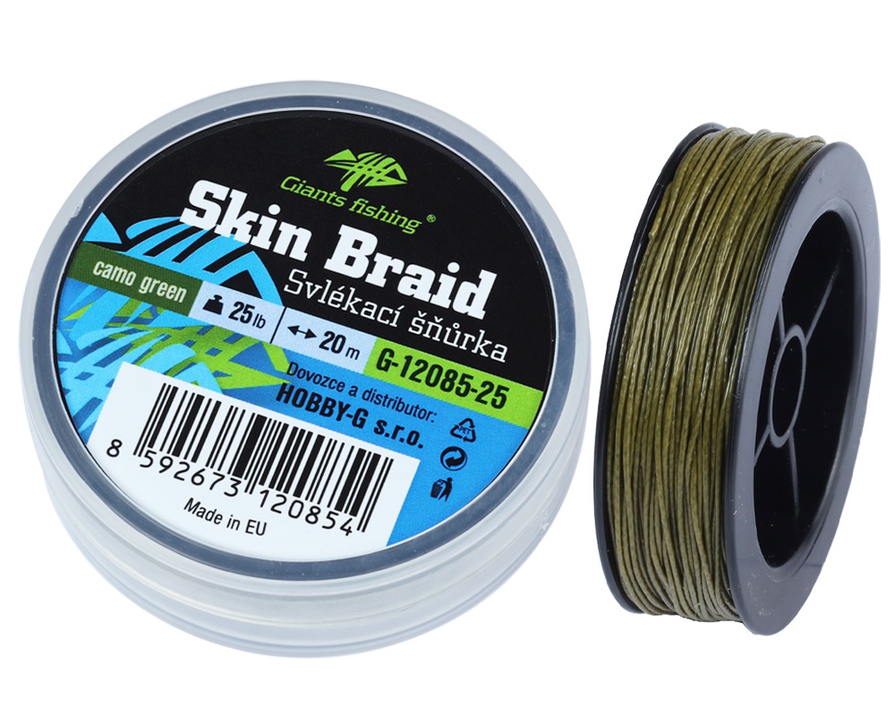 Giants fishing zvliekacia šnúra carp line skin braid camo brown 25 lb 20 m