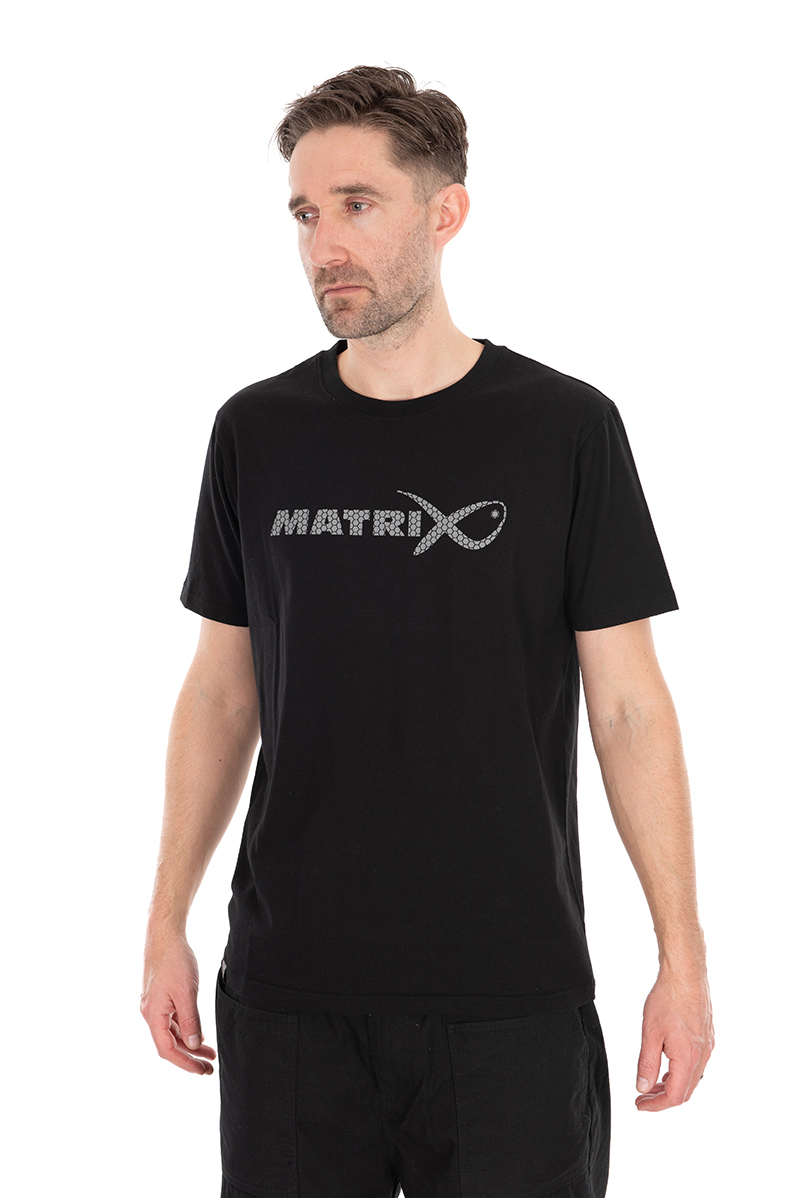 Matrix tričko large fade t-shirt black grey - s