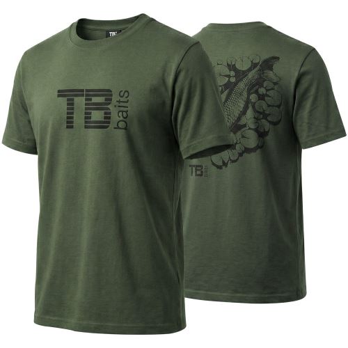 TB Baits Tričko Hidden Carp Green