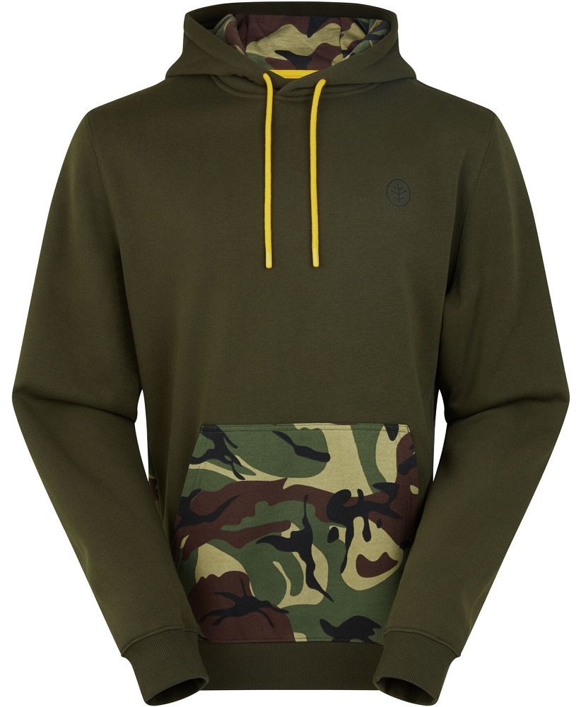 Wychwood mikina carp tactical camo hoody - xl.
 Špecifikácia: •materiál: bavlna 60%, polyester 27%, recyklovateľný polyester 13% •lemovaná sťahovacia šnúrka •farba: olivovo zelená/camo •decentné logo na hrudi