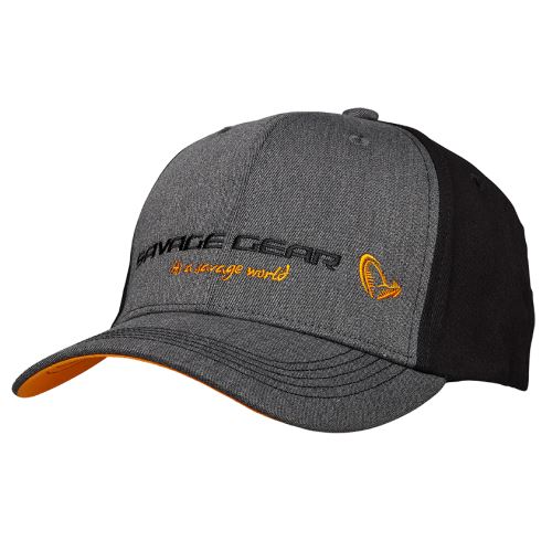 Savage Gear Šiltovka Strike Cap Onesize Grey Melange Black