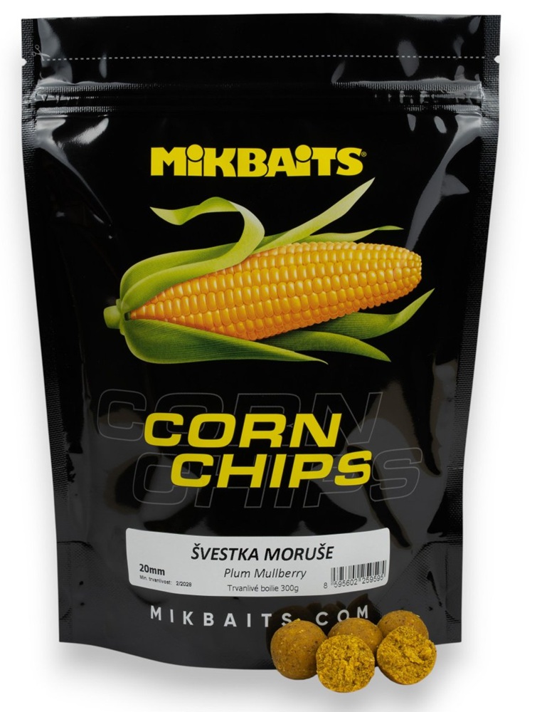 E-shop Mikbaits boilie corn chips slivka moruša - 2,5 kg 20 mm