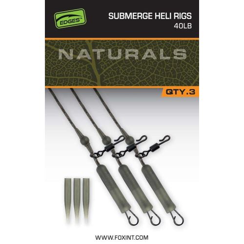 Fox Montáž Naturals Submerged Heli Rigs Leaders 75 cm 3 ks