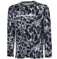 Savage Gear Tričko Night UV Long Sleeve T Shirt Black Waterprint