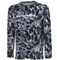 Savage Gear Tričko Night UV Long Sleeve T Shirt Black Waterprint - L