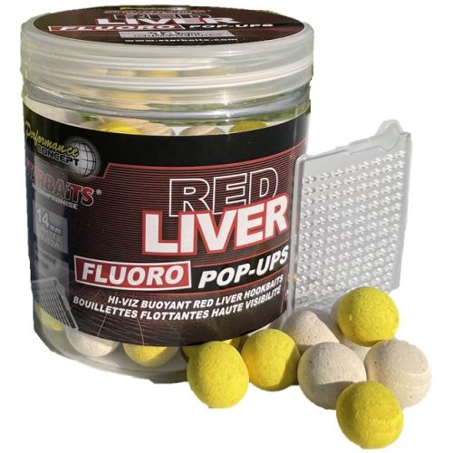 Starbaits Plávajúce Boilie Bright Fluo Red Liver 50 g