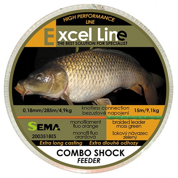 Sema vlasec combo shock feeder oranžová 300 m-priemer 0,18 mm / nosnosť 4,9 kg