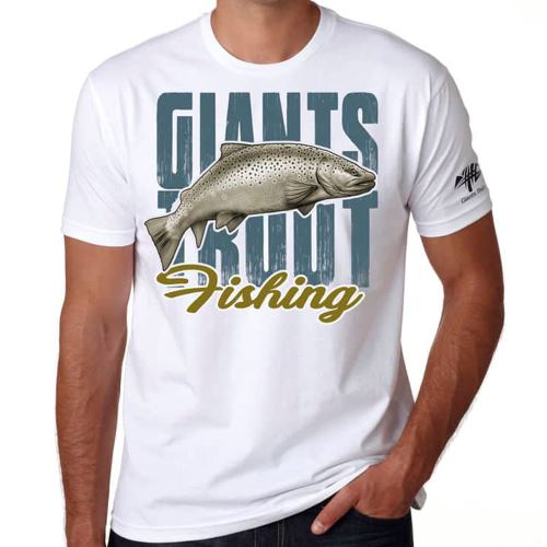 Giants Fishing Tričko Pánske Biele Pstruh