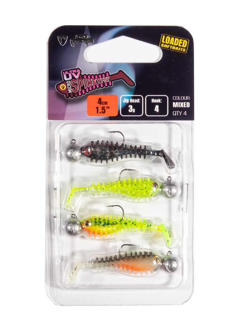 Fox rage gumová nástraha uv micro spikey mixed colour loaded lure pack