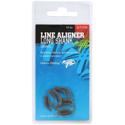 Giants Fishing Rovnátka Na Háčik Line Aligner Long Shank Large Brown 10 ks