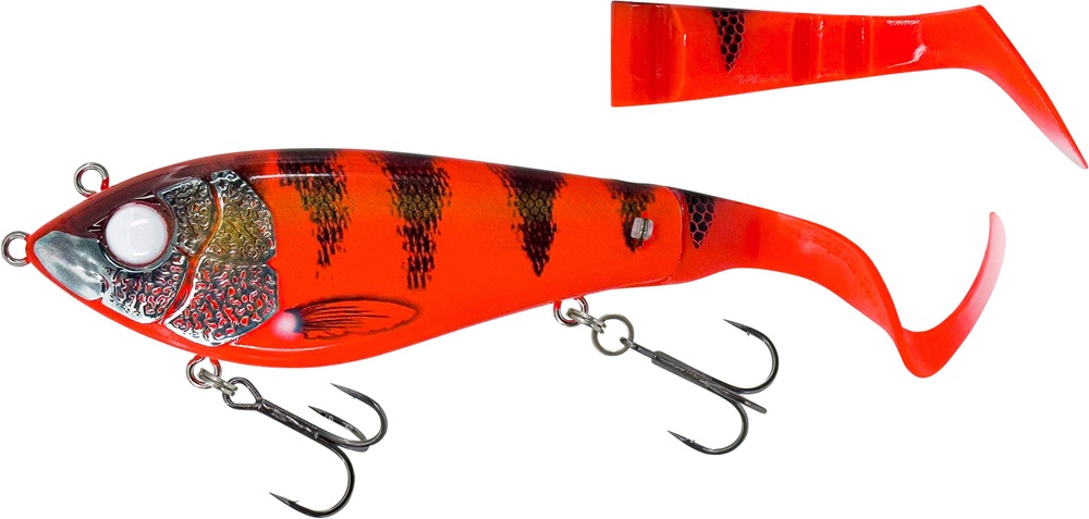 Savage gear nástraha deviator tail slow sinking red tiger - 20 cm 87 g