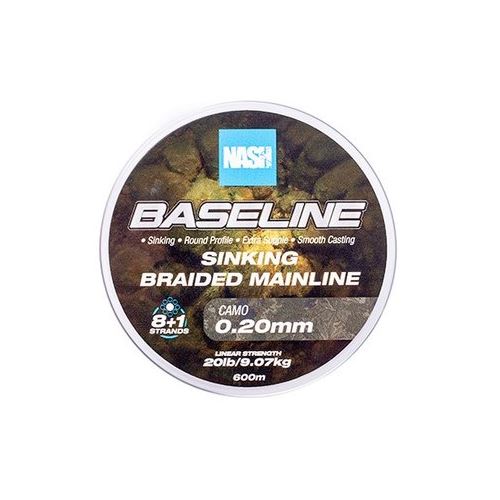 Nash Splietaná Šnúra Baseline Sinking Braid Camo 600 m