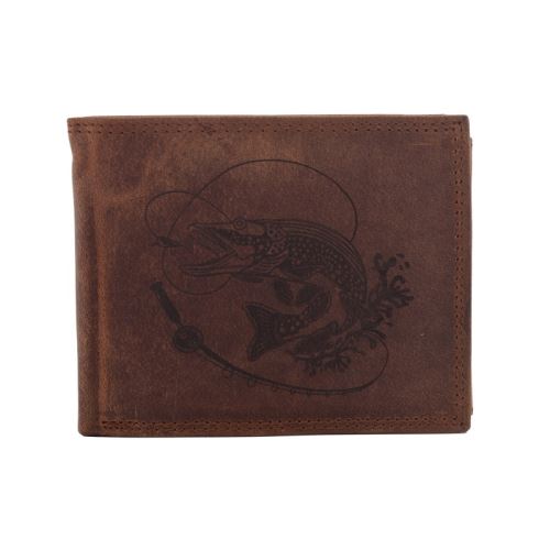 Mercucio Peňaženka Svetlohnedá Vzor 7 Šťuka S Údicou