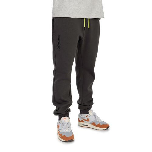 Matrix Tepláky Black Edition Joggers Dark Grey Lime