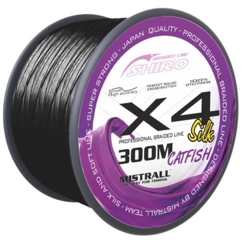 Mistrall Splietaná Šnúra Shiro X4 Catfish Čierna 300 m