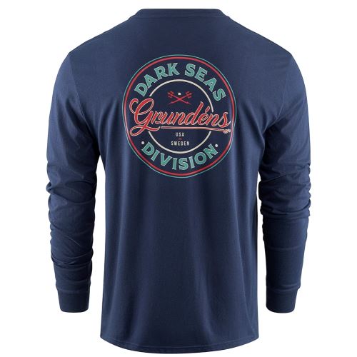 Grundéns Tričko Dark Seas X Grundens Instinctive LS T-Shirt Dark Navy
