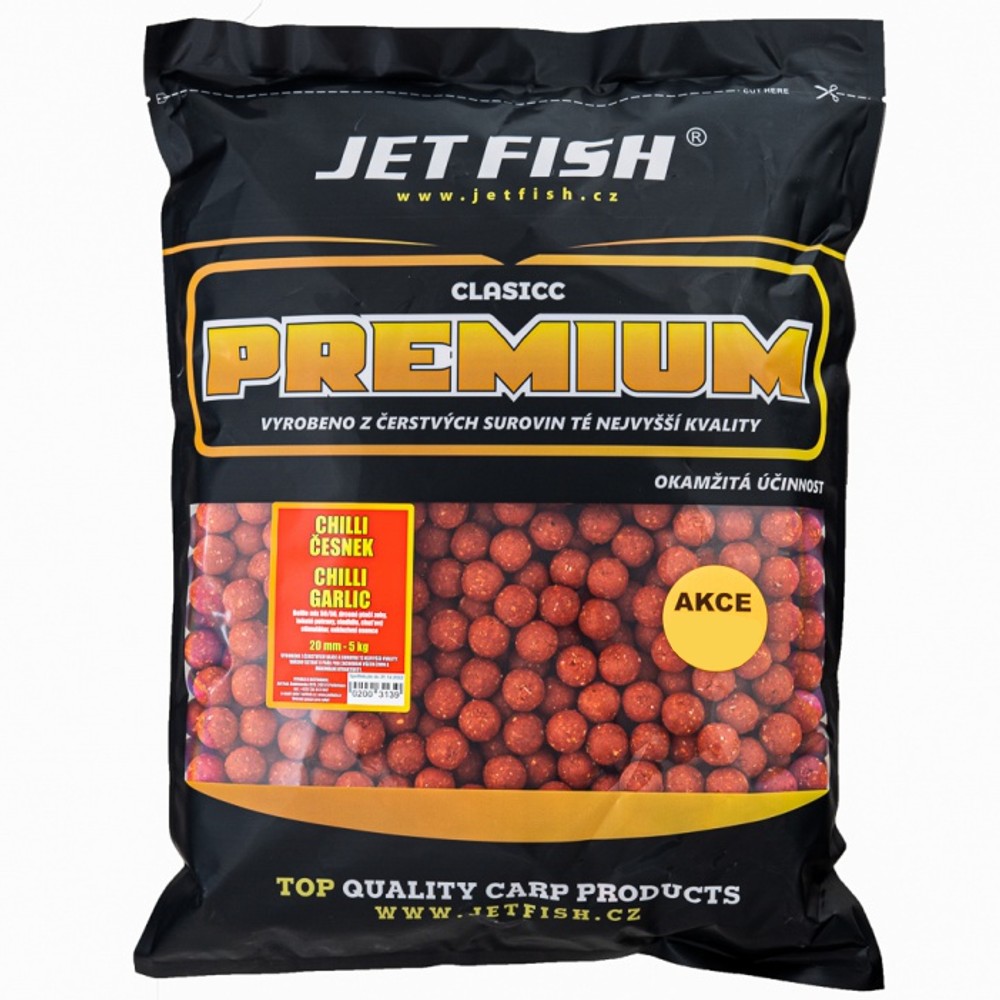 Jet fish boilie premium clasicc 5 kg 24 mm - chilli / cesnak