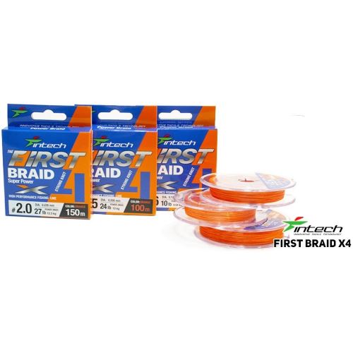 Intech First Splietaná Šnúra Braided Line Braid X4 Orange 150 m