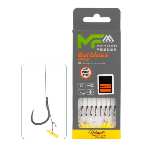 Mikado Nadväzec Feederový MF14 Braided Push Stop Barbless 8 ks 10 cm