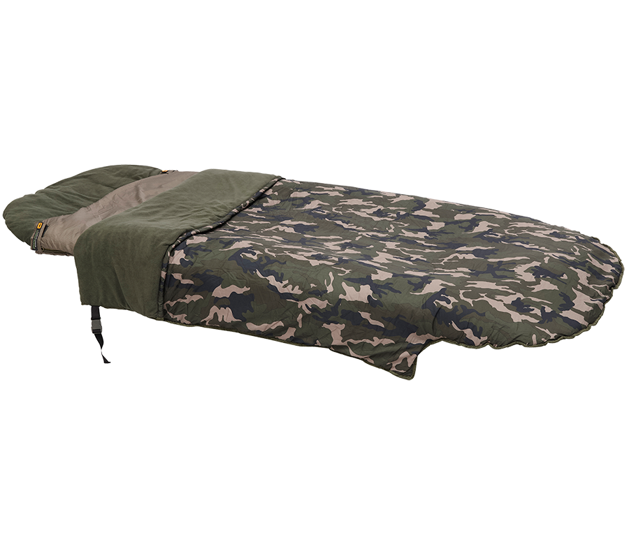 Prologic spací vak s prehozom element comfort s bag thermal camo cover 5 season 215x90 cm