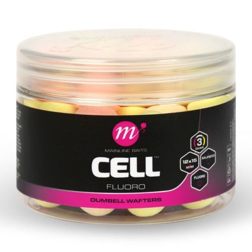 Mainline Balanced Boilie Fluoro Dumbell Wafters Pink Yellow White 12x15 mm