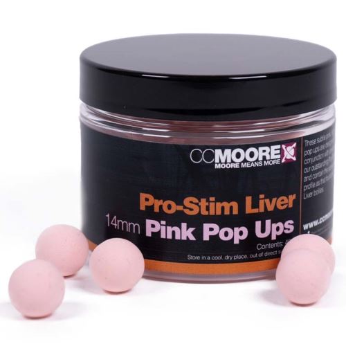 CC Moore Plávajúce Boilie Pro-Stim Liver Pink Pop Ups 14 mm 45 ks