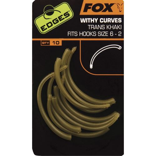 Fox Rovnátka Edges Withy Curve Adaptor Trans Khaki Hook Size 6 - 2 10 ks