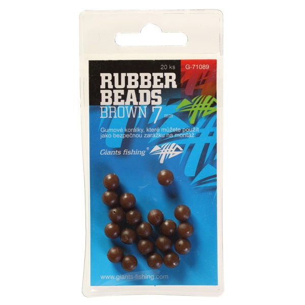 Giants fishing gumové guličky rubber beads transparent brown-7 mm