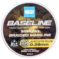 Nash Splietaná Šnúra Baseline Sinking Braid UV Yellow 600 m - 0,28 mm 13,6 kg