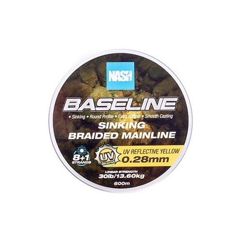 Nash Splietaná Šnúra Baseline Sinking Braid UV Yellow 600 m