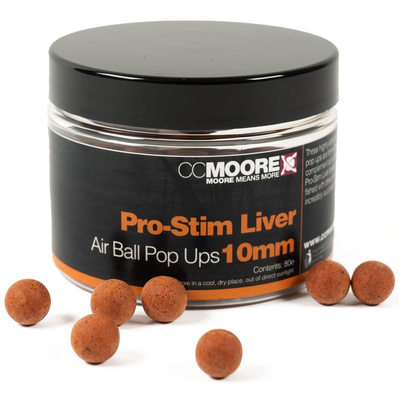 Cc moore plávajúce boilie pro-stim liver air ball pop ups - 10 mm 80 ks