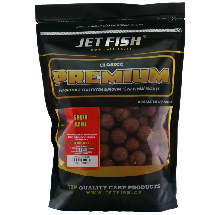 Jet fish boilie premium clasicc 700 g 20 mm-squid krill