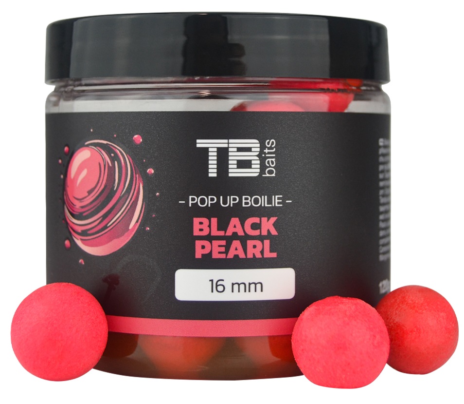 Tb baits plávajúce boilie pop-up pink black pearl + nhdc 65 g-12 mm