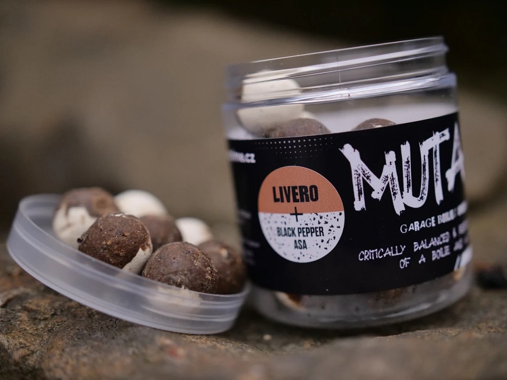 G.b.u. vyvážené boilies mutant livero black pepper asa 130 g - 24 mm