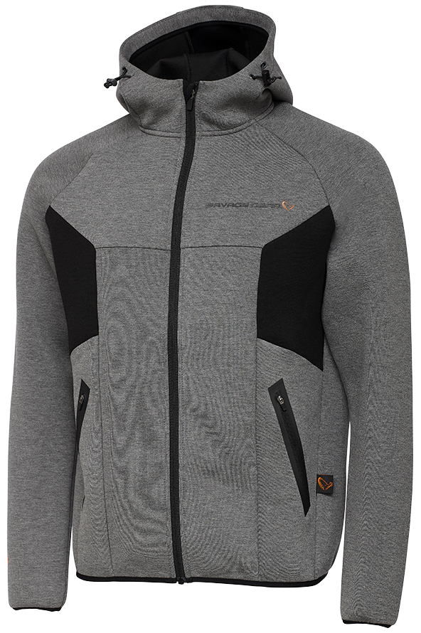 E-shop Savage gear mikina tec foam zip hoodie dark grey melange - s