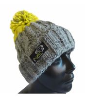 R-spekt Čiapka Maxi PomPom Beanie Šedý Citron (2)