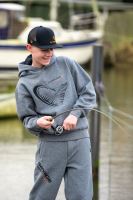 Savage Gear Mikina Junior Jaw Hoodie Grey Melange (6)