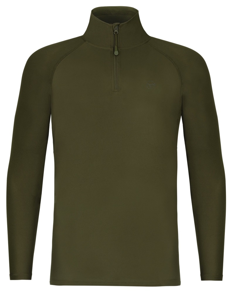 E-shop Korda tričko kool upf zip jersey dark olive - s
